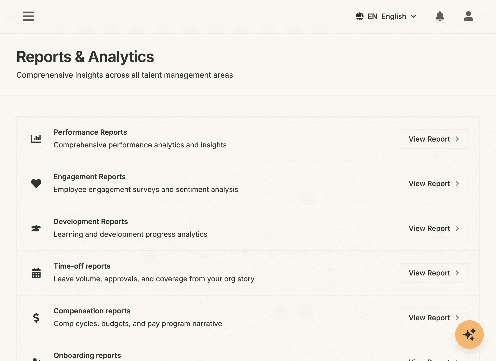 Analytics and reporting dashboard screenshot